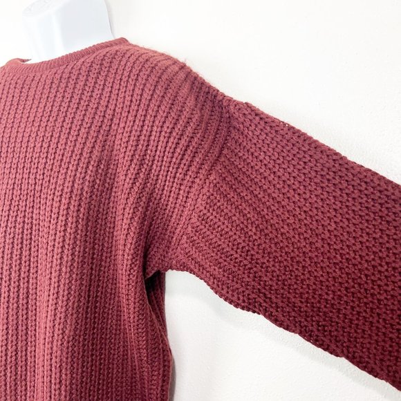 Mountain Tek Sweater Men Medium Maroon Knit Pullover Crew Heavyweight Vintage - Picture 7 of 9
